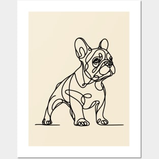 Cute French bulldog monoline black, cute dog, Frenchie lovers or owners, dog lovers Posters and Art